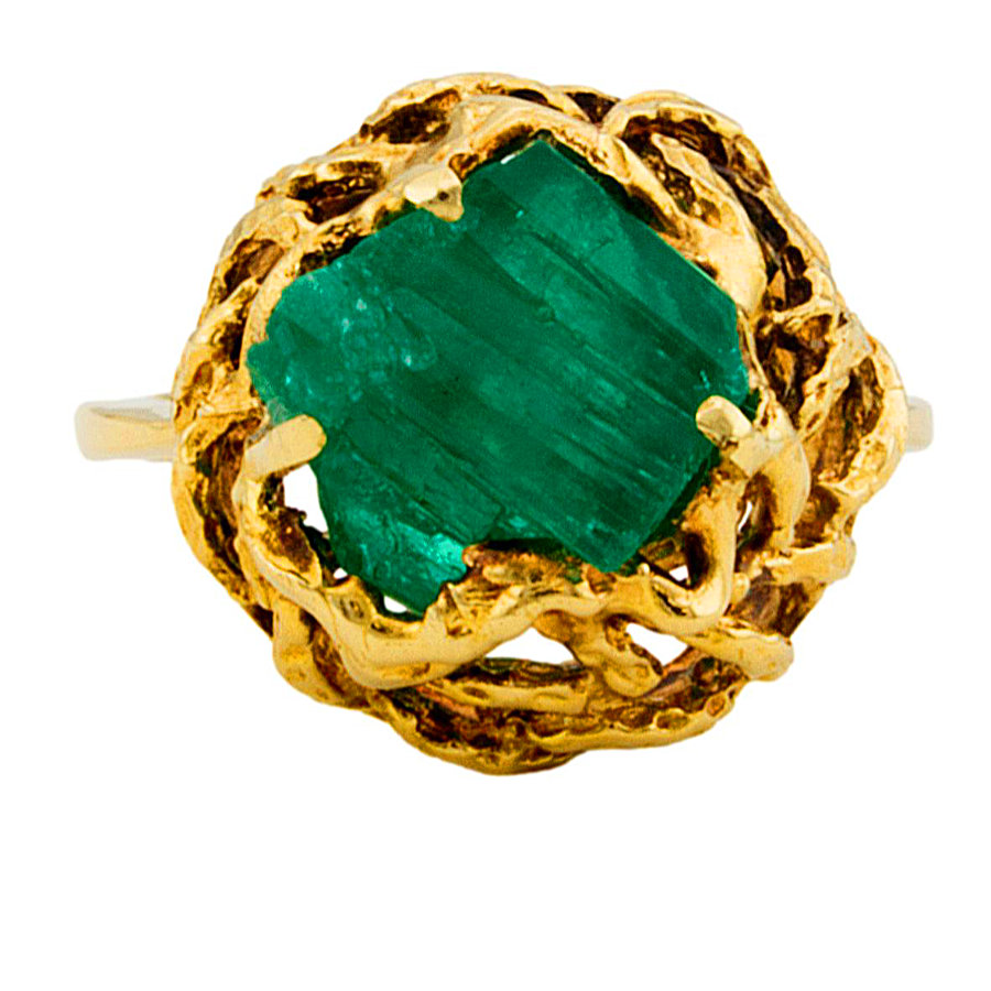 18ct gold Emerald 6.0ct Ring size N